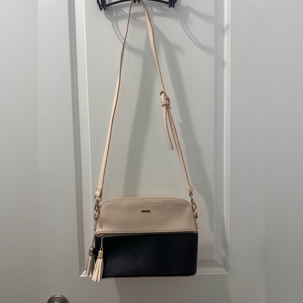 Elegant Blush Pink and Black Crossbody Bag